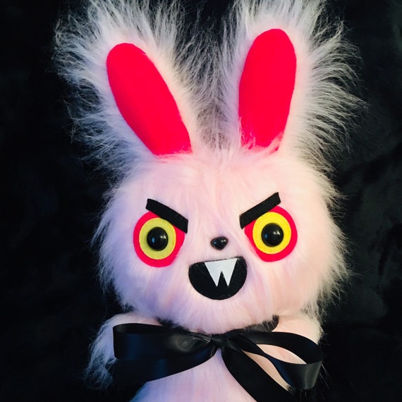 creepy cute pink bunny plush / plushie! cute for - Depop