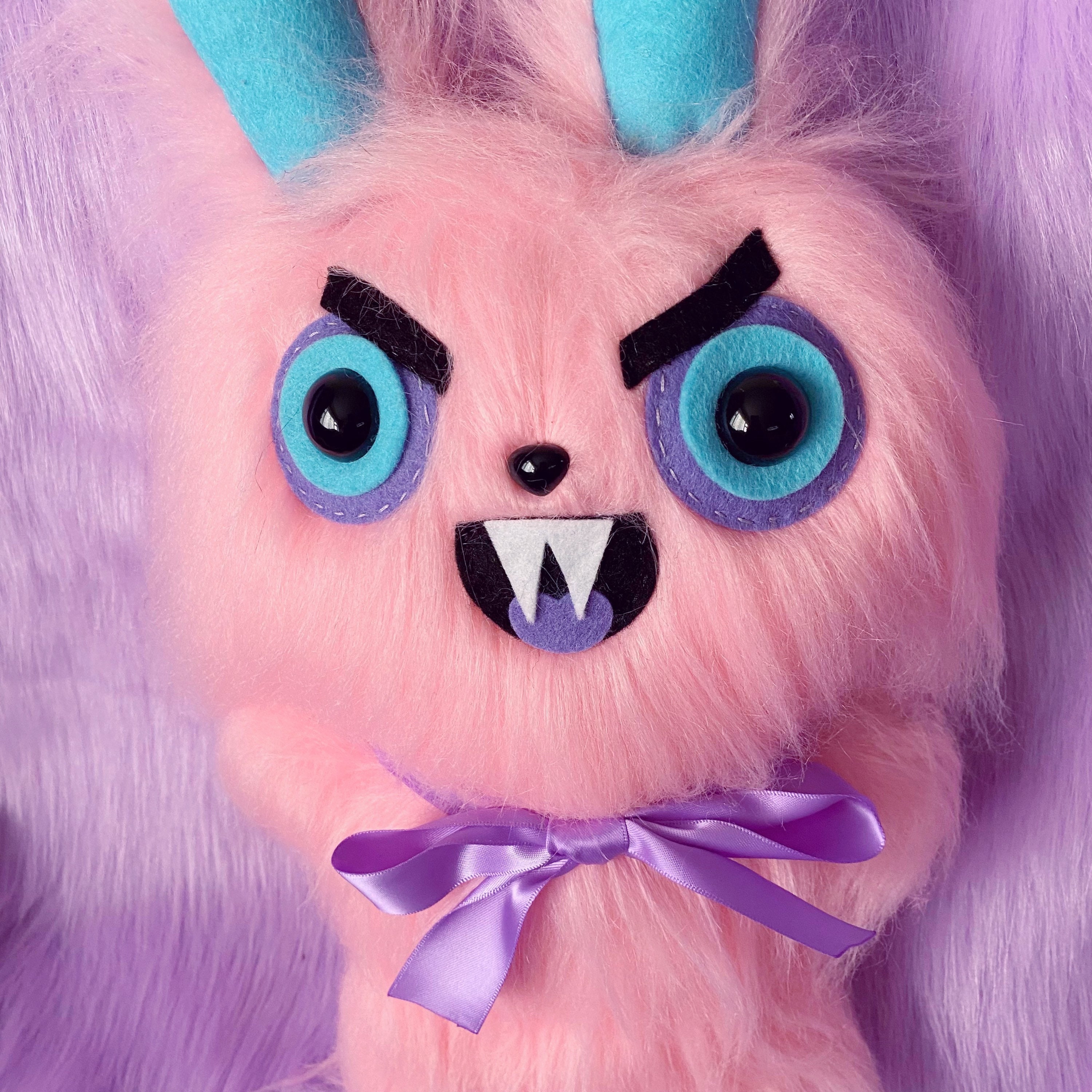  HNZQE Creepy Gothic 11.8 Pink Bunny Plush Doll Pillow Kawaii Stuffed  Animal Crazy Rabbit Plushie Toy Easter Halloween Birthday Gifts for Girl  Boy (11.8,Pink) : Toys & Games
