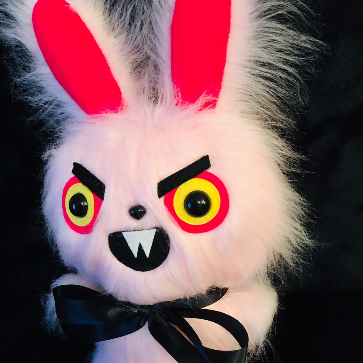 Pink Beastly Bunny Plush Toy Horror Plushie Evil Rabbit - Etsy