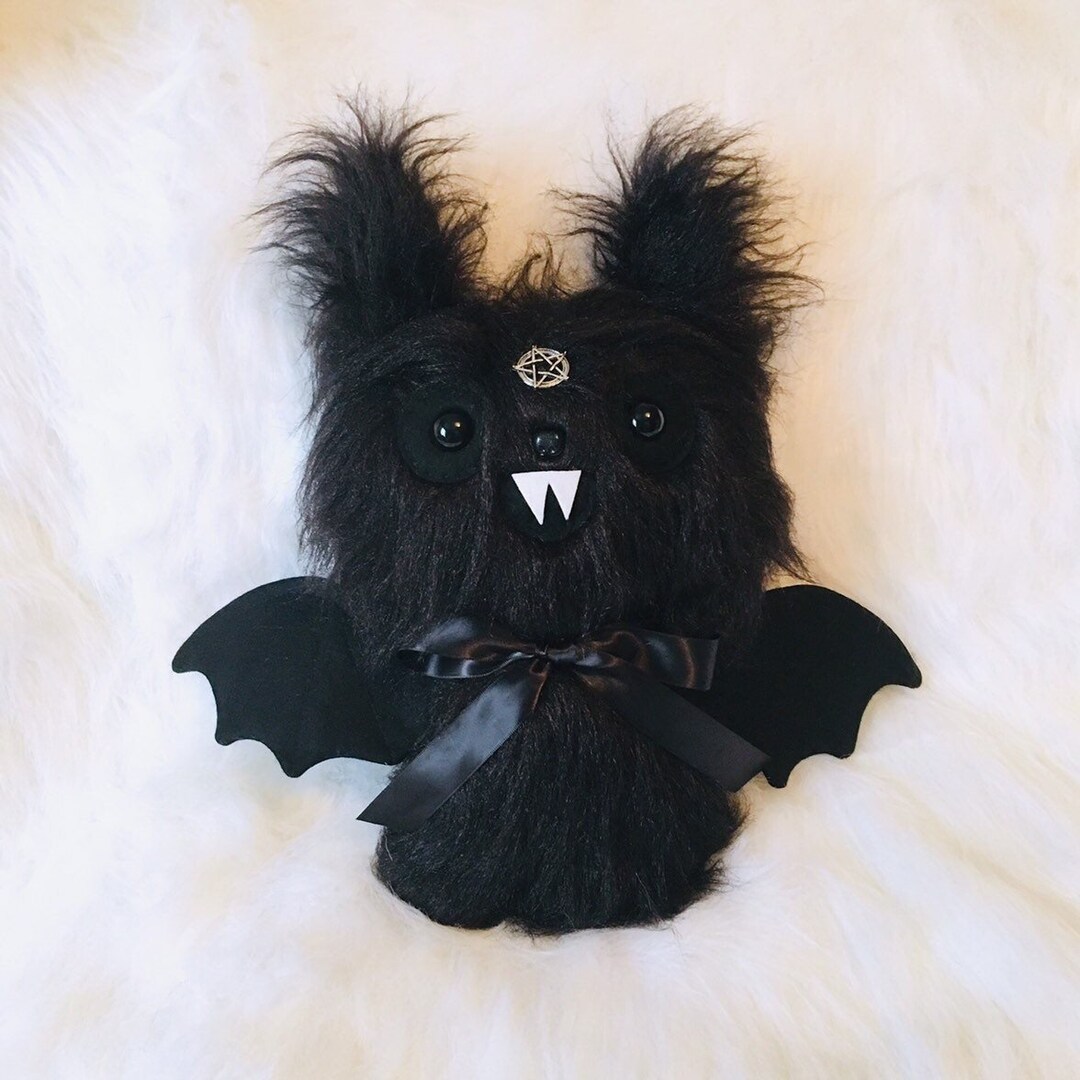 All Black Pentagram Bat Plush Toy Kawaii Plushie Weird Etsy UK
