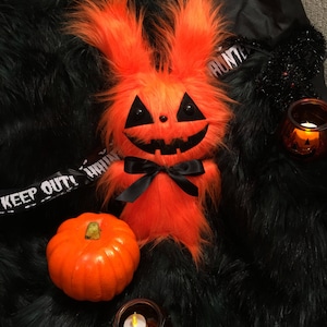 Pumpkin Rabbit Plush - Halloween Toys - Halloween Bunny - Creepy Cute - Weird Stuffed Animals - Halloween Decoration - Ugly Cute