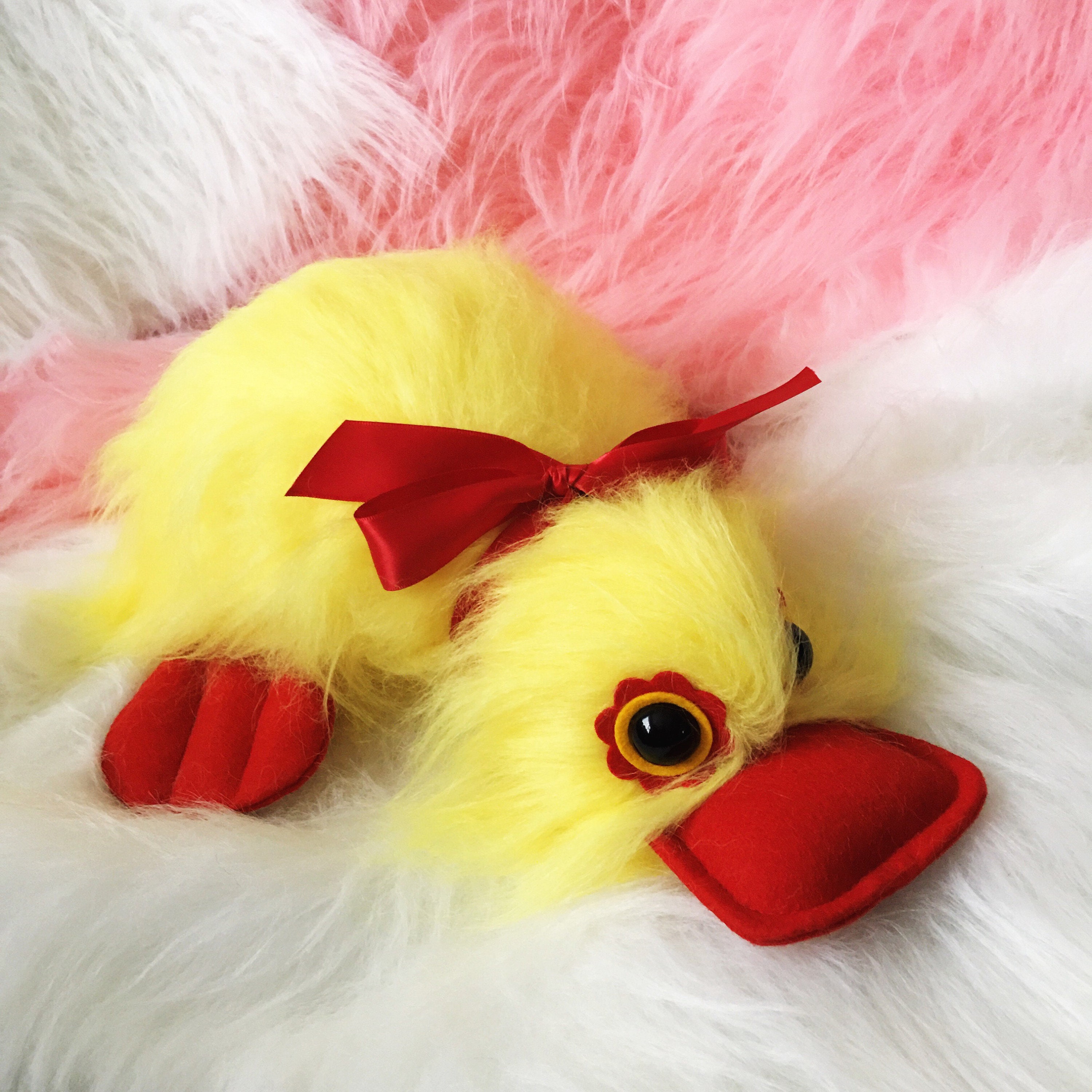 Pastel Yellow Duck Plushie Kawaii Ducks Weird Stuffed Etsy