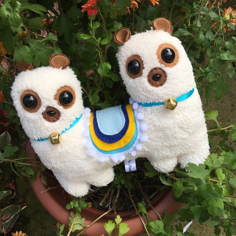 Two Headed Llama Plush Toy Push Me Pull You Twin Llama Etsy