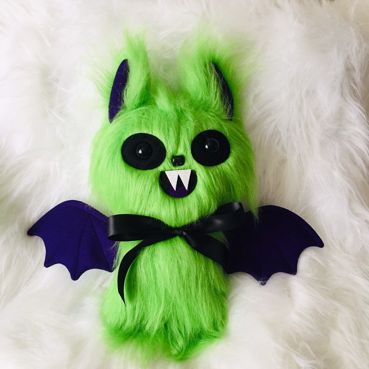 Green Alien Bat Plush Toy Kawaii Plushie Weird Stuffed Etsy