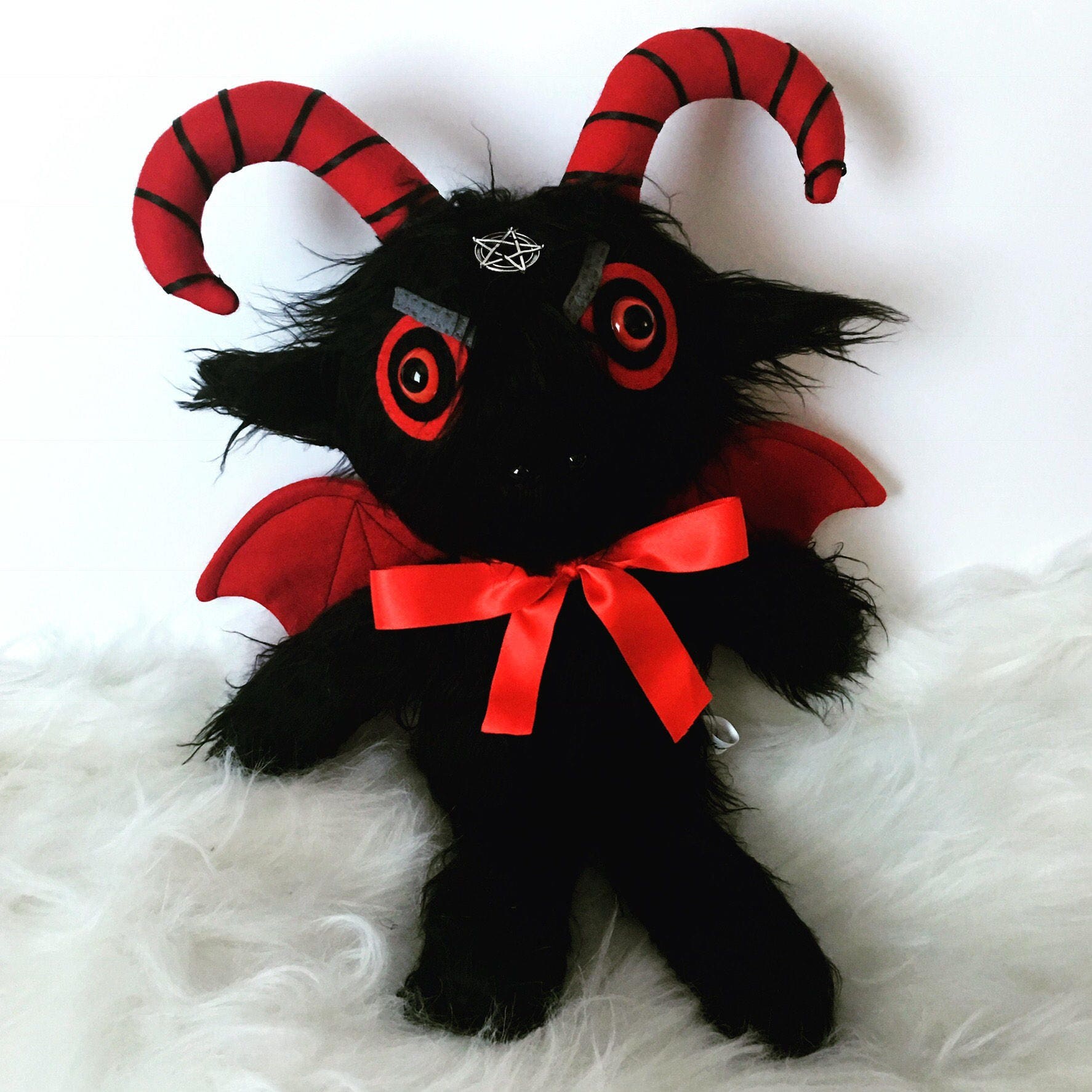 Shadow Demon Bunny Plush, Gothic Plushie, Goth Plushies