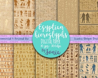 Egypt Hieroglyph Digital paper - Egyptian hieroglyphs - Egyptian digital paper - ancient - papyrus paper - Egypt gods - Background paper