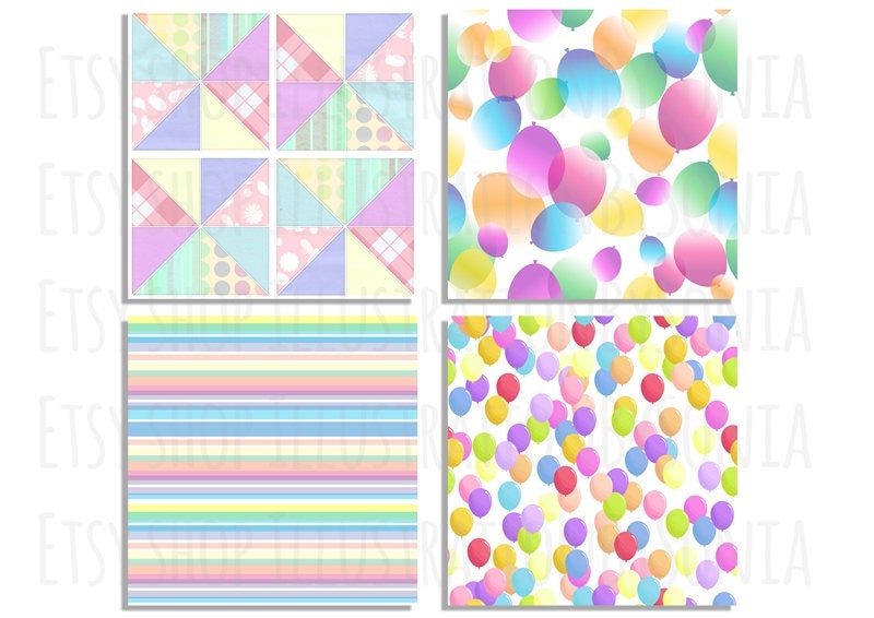 Soft & Colorful Digital Paper- Seamless -party Paper -patterned Paper ...
