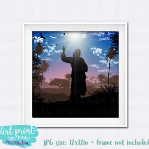 Jesus Christ Illustration Art Print. Printable Art - Instant Download - Christian Wall Art - Jesus Christ - Christianity - Religious art LDS