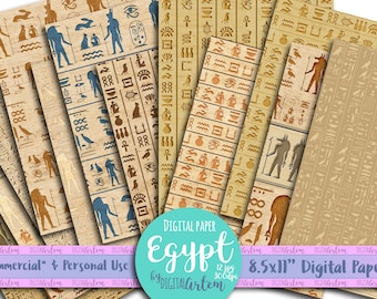 8,5x 11 inches Egypt Hieroglyph Digital paper - Egyptian hieroglyphs - Egyptian digital paper - ancient papyrus paper - Egypt Background