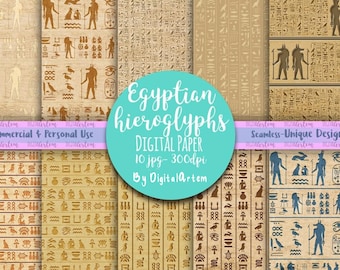 Egypt Hieroglyph Digital paper - Egyptian hieroglyphs - Egyptian digital paper - ancient - papyrus paper - Egypt gods - Background paper
