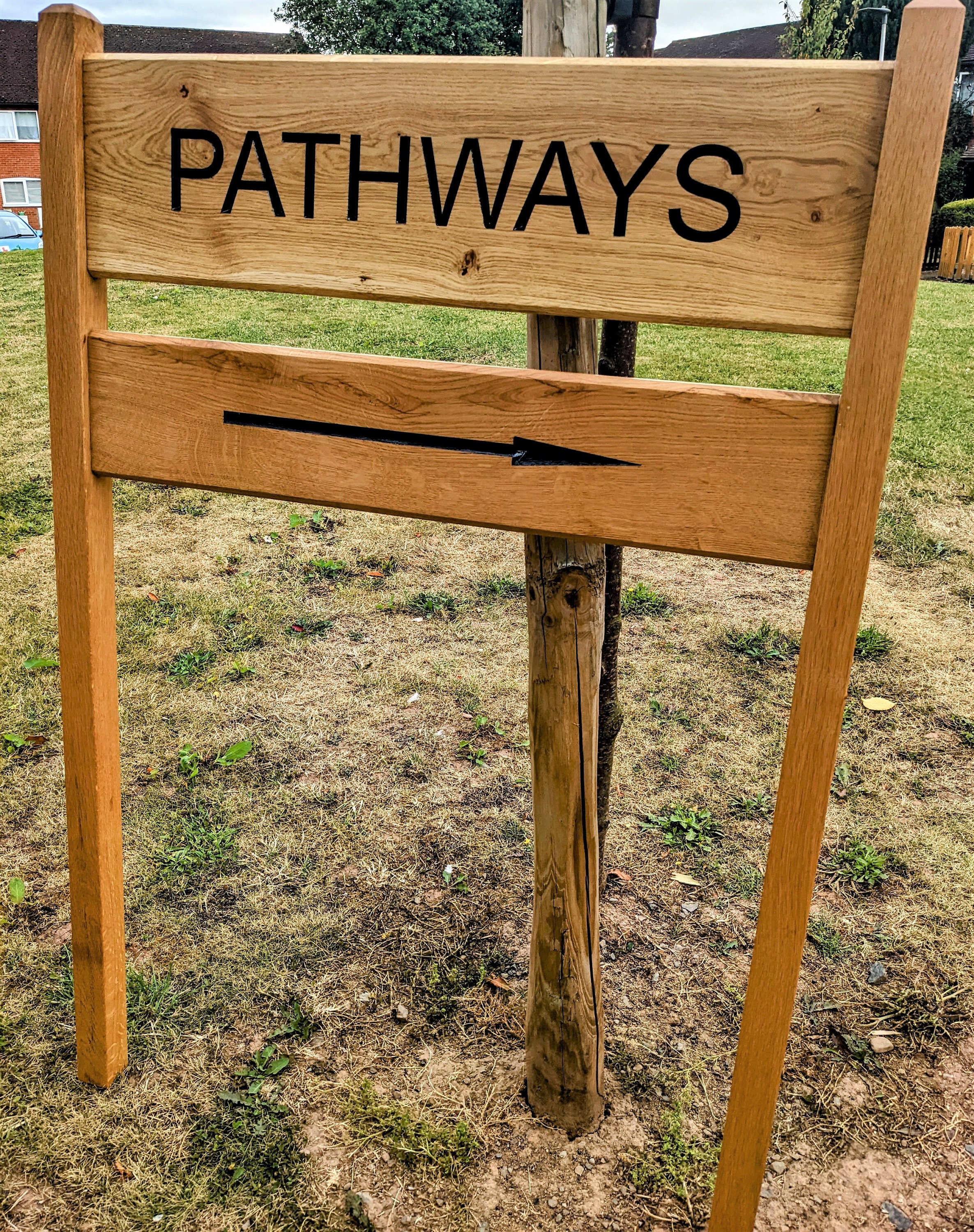 Custom Ladder Signs Oak Wooden Personalised Driveway Home Business Commercial Ladder Sign ...