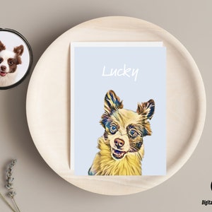 Carte de vœux personnalisée avec portrait d’animal de compagnie Carte de vœux personnalisée pour chien Cartes de Noël personnalisées Cartes de remerciement personnalisées Cartes d’anniversaire pour chat