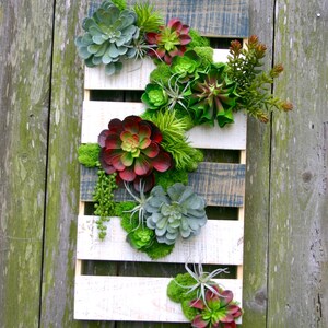 Succulent Arrangement, Faux Succulent Pallet Wall Hanging, Large Hanging Succulent Arrangement, Wall Decor, Gifts, Farmhouse, Boho Decor image 8