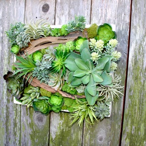 Succulent Arrangement, Faux Succulent Wall Hanging 15 Arrangement, Wall Decor, Vertical Garden, Succulent Planter, Wall Decor, Boho Decor image 6