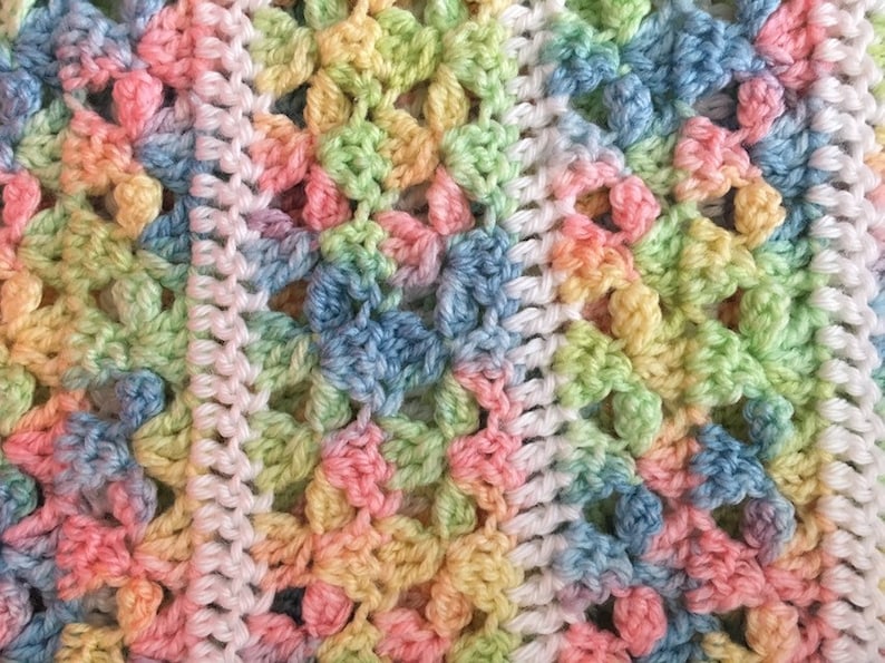 Free Shipping Crochet Rainbow Gender Neutral Baby Blanket