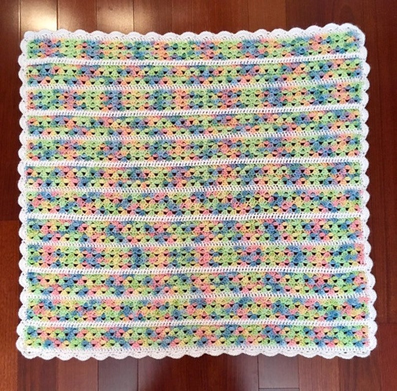 Free Shipping Crochet Rainbow Gender Neutral Baby Blanket