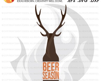 Archivo digital, temporada de cerveza, temporada de ciervos, caza de ciervos, caza querida, querida temporada, diseño de camisa, diseño de calcomanía, svg, png, Dxf, eps archivo