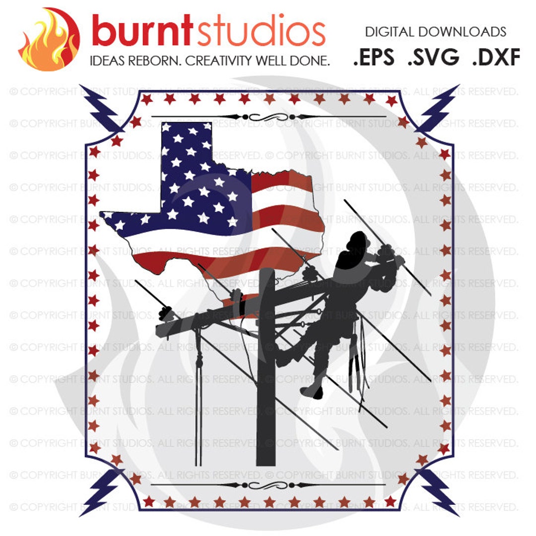 Digital File Texas Lineman USA America Linemen Power - Etsy