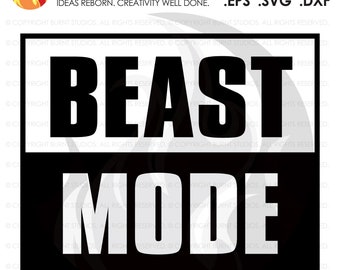 Beast Mode, SVG Cutting File, Exercising, Body Building, Health, Lifestyle, Cardio, Squat Digital File, Download, PNG, DXF, eps
