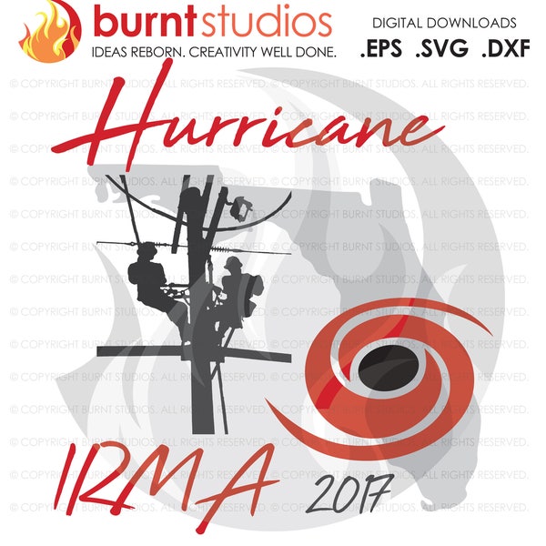 Hurricane Irma 2017, Florida, Power Lineman, Linemen, Line Crew, Climbing Hooks, Wood Walkers, Power, SVG, DXF
