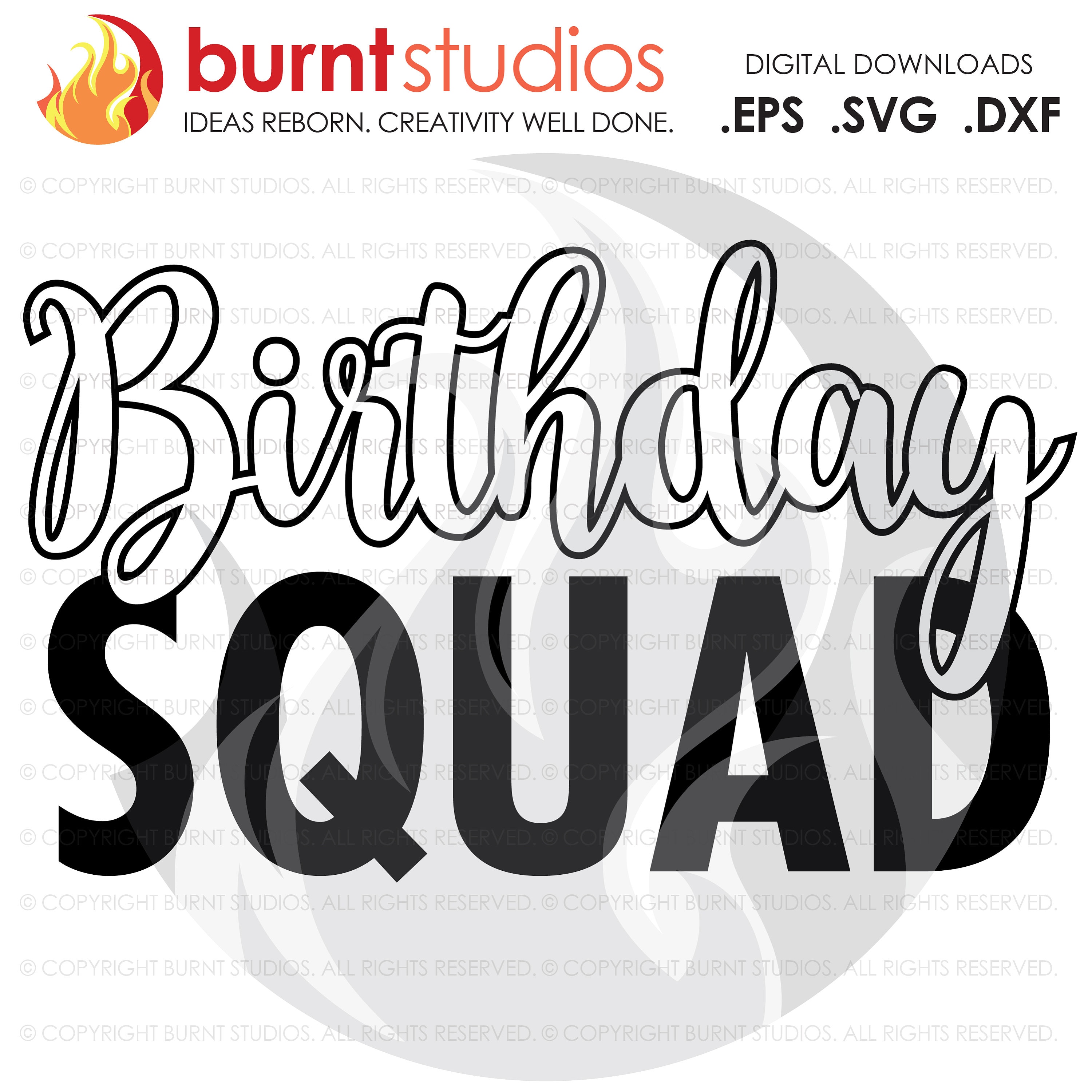 Download Digital File Birthday Squad Birthday Party Celebration | Etsy