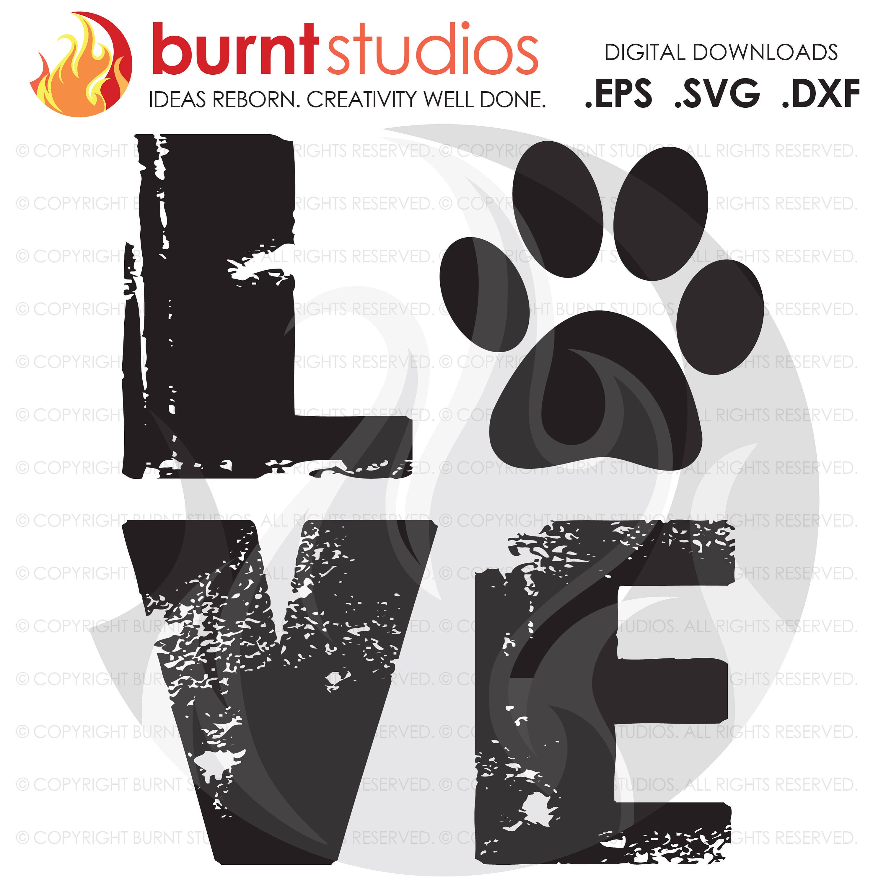 Download Digital File Love Dogs Dog Paw Print Design Download Svg Etsy