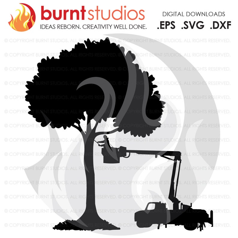 SVG Cutting File Tree Trimmer and Bucket Truck Arborist | Etsy