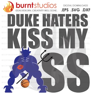 Archivo digital, Duke Haters Kiss My Ass, Duke University Blue Devils Logo Basketball, Blue Devil Mascot, Durham, Svg, Png, Dxf, Eps archivo
