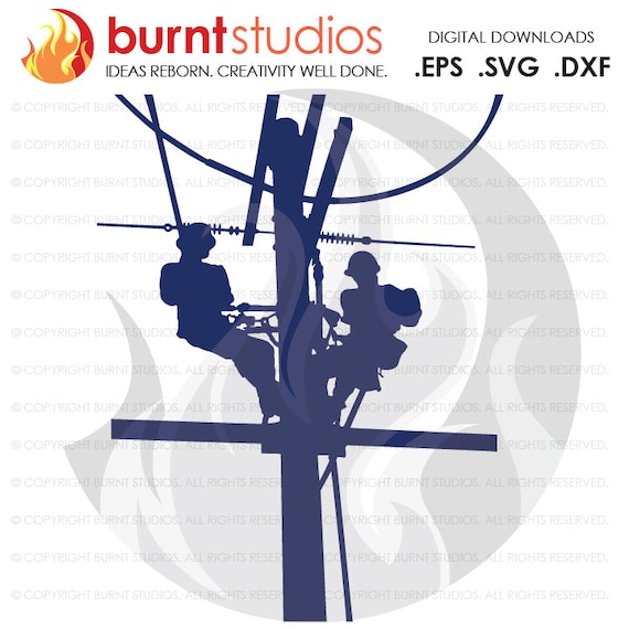 SVG Cutting File 2 Linemen on a Pole Lineman Power | Etsy