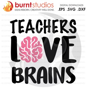 SVG Cutting File, Teachers Love Brains, Essential, Class of, Students, School, College, Academics, University, Professor, digital download