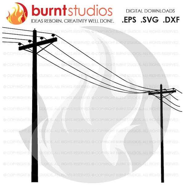 SVG Cutting File, Power Lines, Lines Only, SVG, Power Lineman, Climbing, Line Life, Wood Walker