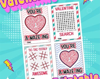 Printable Kids Valentine Cards with Fun Activities - Instant Download for Interactive Valentine's Day Fun!