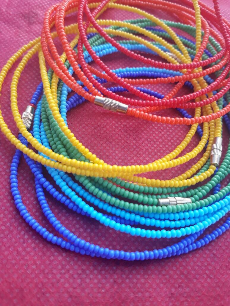 Rainbow Waist Beadsbeaded Waist Beadssummer Time Beaded Etsy