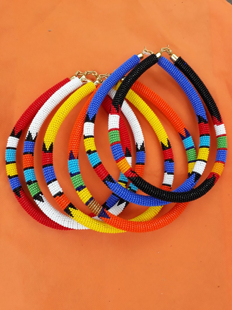 Free beaded choker set 6 choker set,choker jewelry set,orange beaded choker,beaded choker jewelry maasai black choker,beaded red jewelry