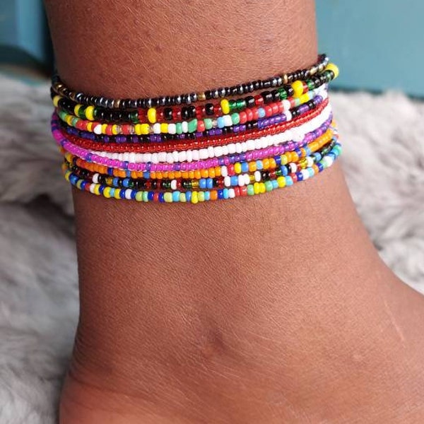 Beaded Ankle Cuff Etsy