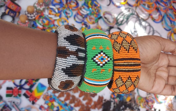 de cuentas africanas pulseras zulú pulseras - Etsy España