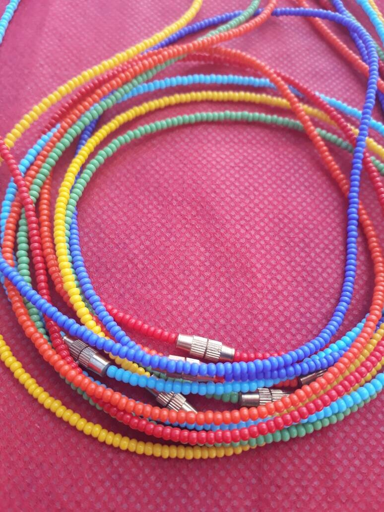 Rainbow Waist Beadsbeaded Waist Beadssummer Time Beaded Etsy
