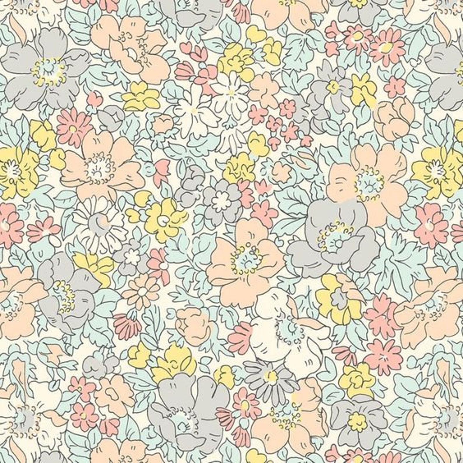 The Cottage Garden Collection , Cosmos Meadow - 1/2 Yard Cut - by ...