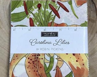 Carolina Lilies - Charm Pack - by Robin Pickens for Moda Fabric