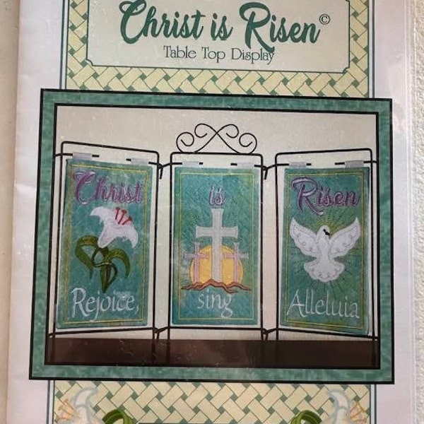 Christ Is Risen , Table Top Display by Janine Babich Designs, JBDCIR  In the hoop embroidery