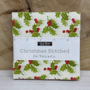 Christmas Stitched - Charm Pack - Fig Tree & Co. for Moda Fabric