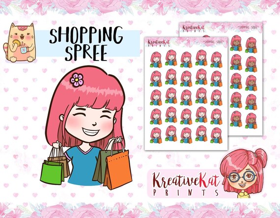 Shopping Spree Planner Stickers Shopping Time Mall Time Etsy