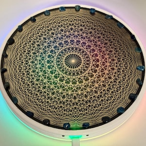 Actief aangedreven Tesseract Crystal Grid-altaarplaat met 200 mm vergulde tesseract