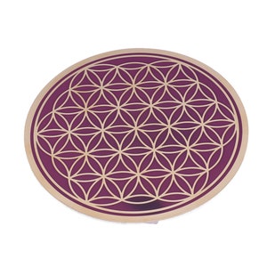Meditation room gold plated flower of life coaster, sacred geometry coasters