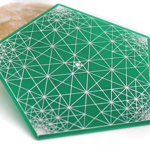 Crystal grid with golden ratio for medidation and travel altars, sacred geometry art, meditation altar