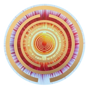 Gold-plated Lakhovsky MWO antenna with sun pattern, golden ratio MWO healing crystals plate, esoteric healing oscillator, radionics
