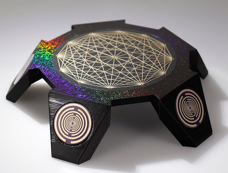 Holographic Scalar Wave Radionics board with Lakhovsky MWO discs and tesseract aetheric pump