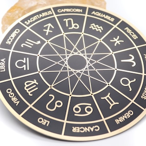 Zodiac Wheel Gold Plated Disc, Wicca Decor, Astrology Gifts - Etsy