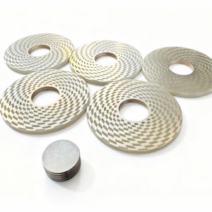 Gold-Plated Scalar Wave Antennae with Magnet Slot, 35 mm Vortex Geometry Discs