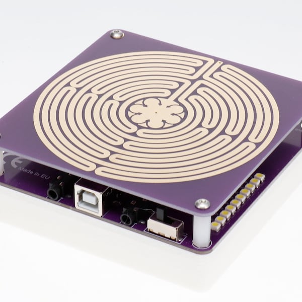 Módulo de bobina de labirinto de Chartres com amplificador para experimentos de radiónica, bobina bifilar para antenas MWO de Lakhovsky ou antenas de vórtice.